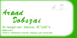 arpad dobszai business card